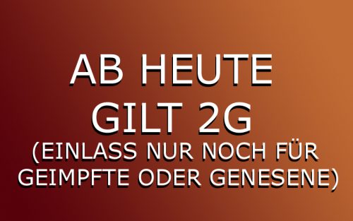 Einlass nur 2 G
